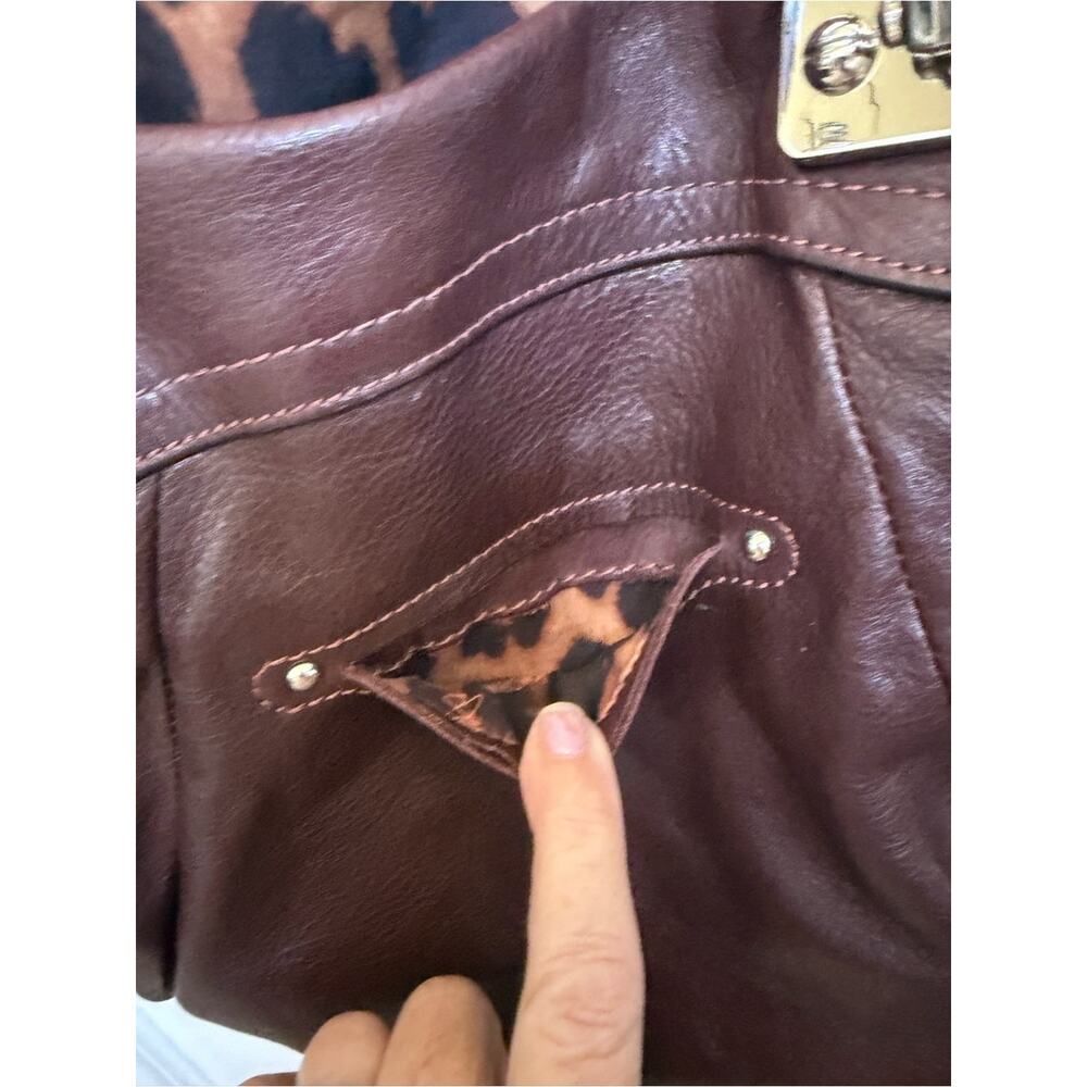 Gorgeous B. Makowsky shoulder bag chocolate brown leather - Picture 4 of 16